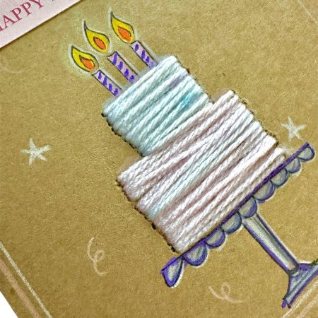 Handmade birthday cake card for adults and children