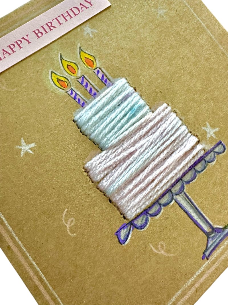 Handmade birthday cake card for adults and children