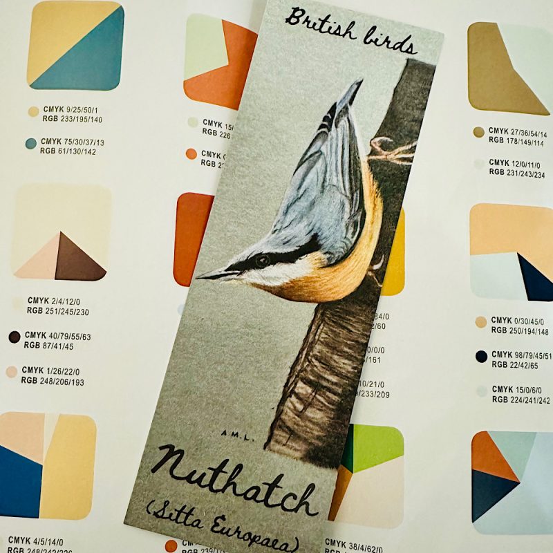 Nuthatch bookmark - British wildlife gifts