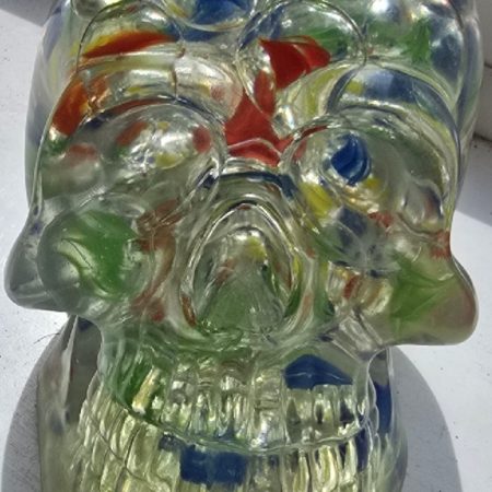 Halloween Epoxy Resin Skul with Multi Coloured Marbles