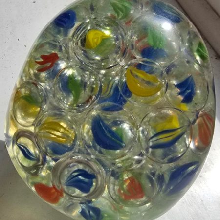 Halloween Epoxy Resin Skul with Multi Coloured Marbles