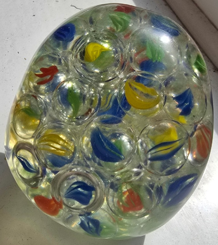 Halloween Epoxy Resin Skul with Multi Coloured Marbles