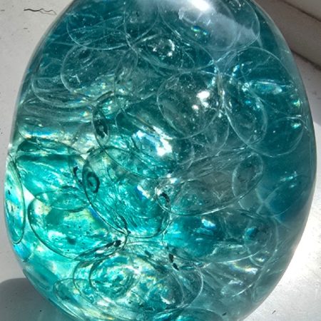 Clear Blue Stone Halloween Epoxy Resin Skull