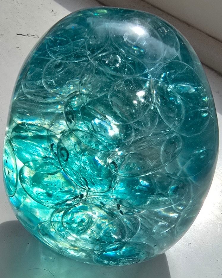 Clear Blue Stone Halloween Epoxy Resin Skull