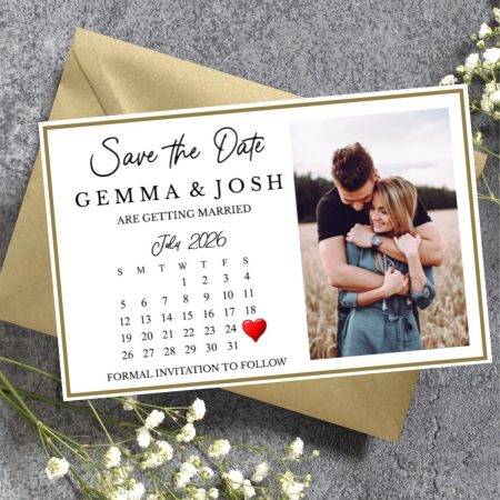 Personalised save the date invitation, Personalised Save the date fridge magnet