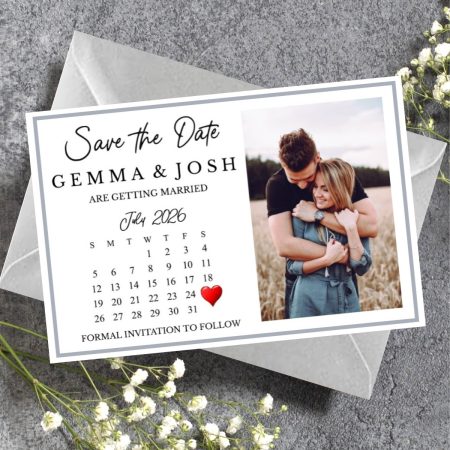 Personalised save the date invitation, Personalised Save the date fridge magnet