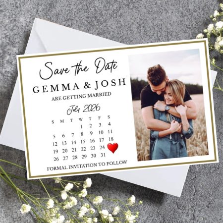Personalised save the date invitation, Personalised Save the date fridge magnet