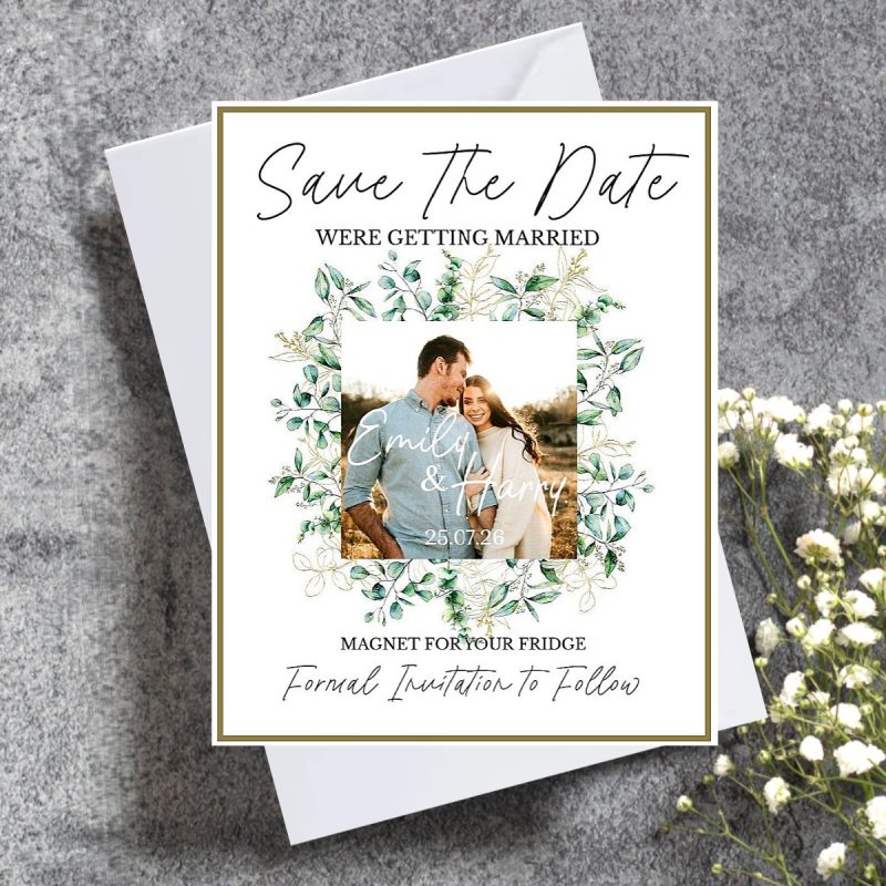 Personalised save the date invitation, Personalised Save the date fridge magnet