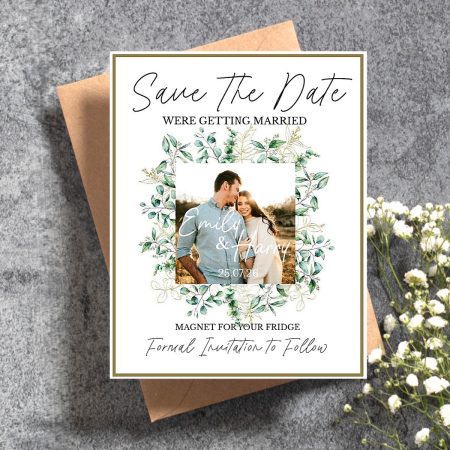 Personalised save the date invitation, Personalised Save the date fridge magnet