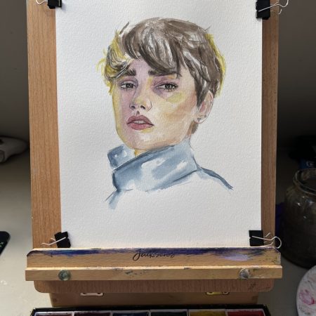 Watercolour custom portrait, personalised portrait, hand-painted