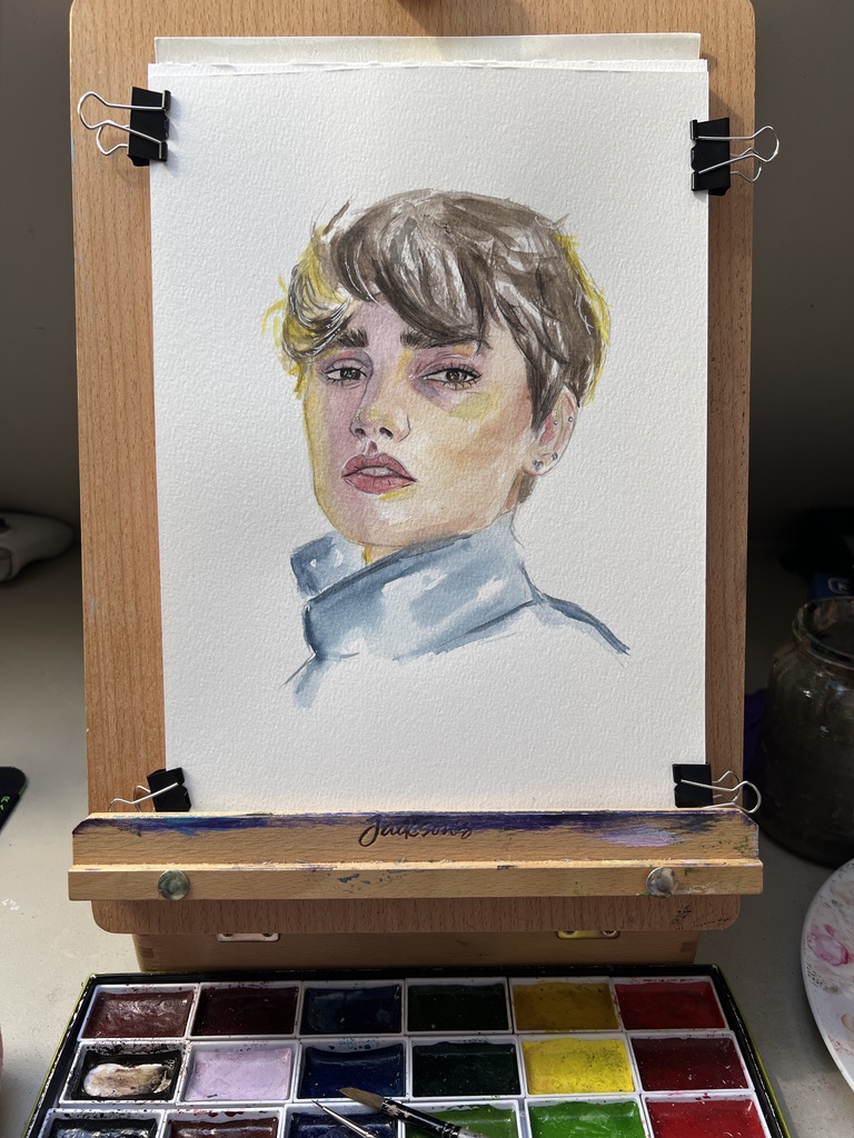 Watercolour custom portrait, personalised portrait, hand-painted