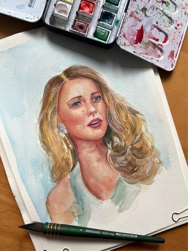 Watercolour custom portrait, personalised portrait, hand-painted