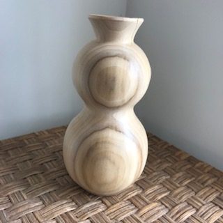 Double ‘Gourd’ Pyrographed Hollow Vase