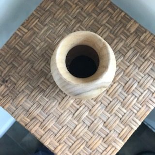 Double ‘Gourd’ Pyrographed Hollow Vase