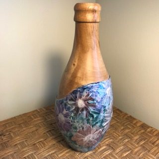 Iridescent Flower Decorated Bottle Vase