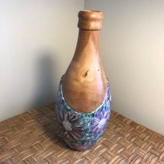 Iridescent Flower Decorated Bottle Vase