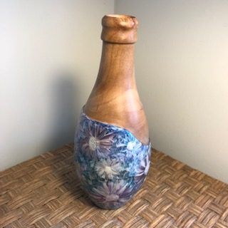 Iridescent Flower Decorated Bottle Vase