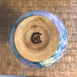 Iridescent Flower Decorated Bottle Vase