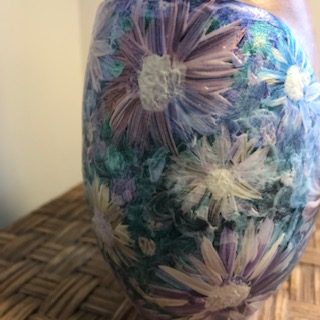 Iridescent Flower Decorated Bottle Vase