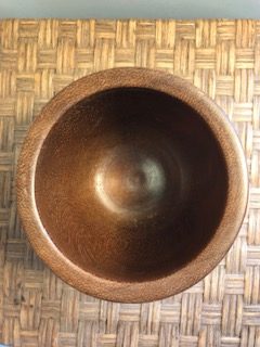 Iroko wood hand turned pot