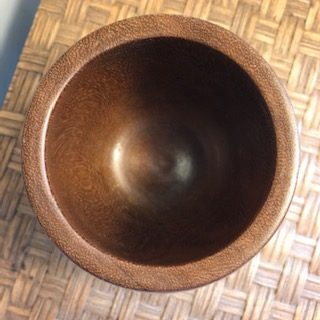 Iroko wood hand turned pot
