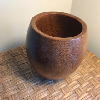 Iroko wood hand turned pot