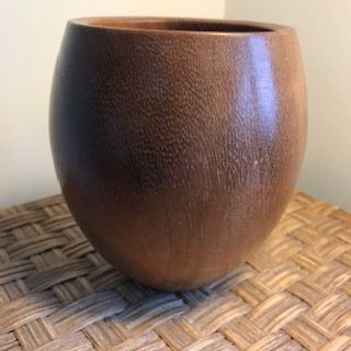 Iroko wood hand turned pot