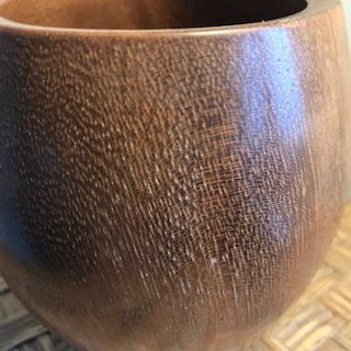 Iroko wood hand turned pot