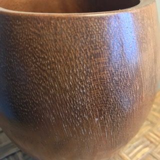 Iroko wood hand turned pot