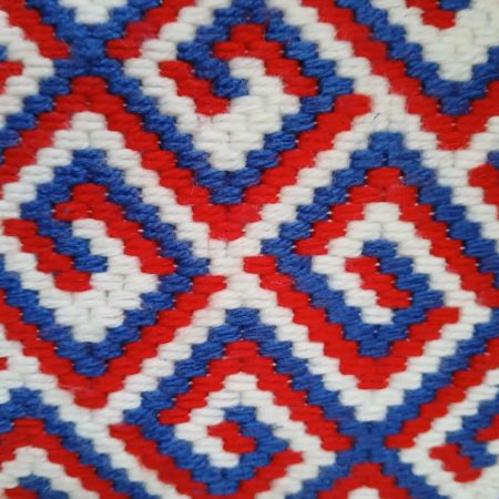 Contemporary needlepoint cushion