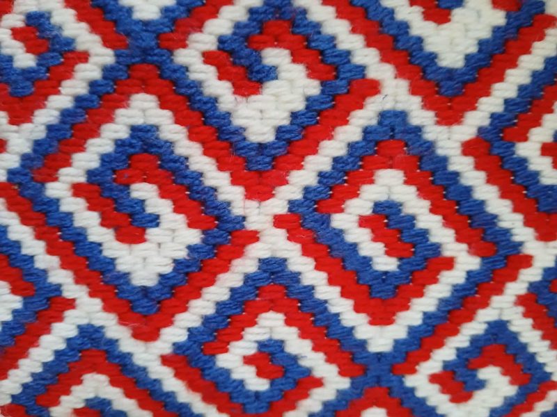 Contemporary needlepoint cushion