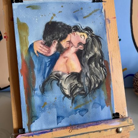 Lovers, watercolor painting