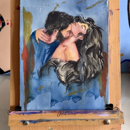 Lovers, watercolor painting