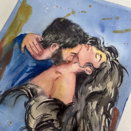 Lovers, watercolor painting