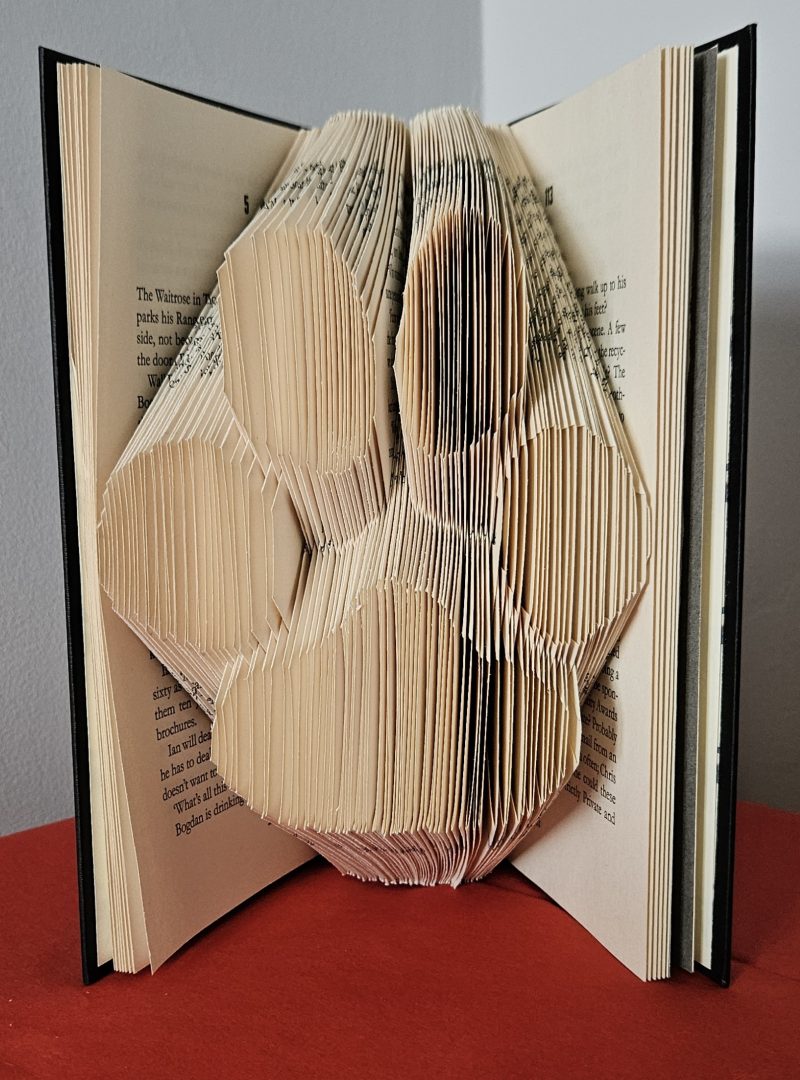 Folded Book Art. Paw print. Recycled Book Gift.