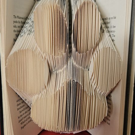 Folded Book Art. Paw print. Recycled Book Gift.