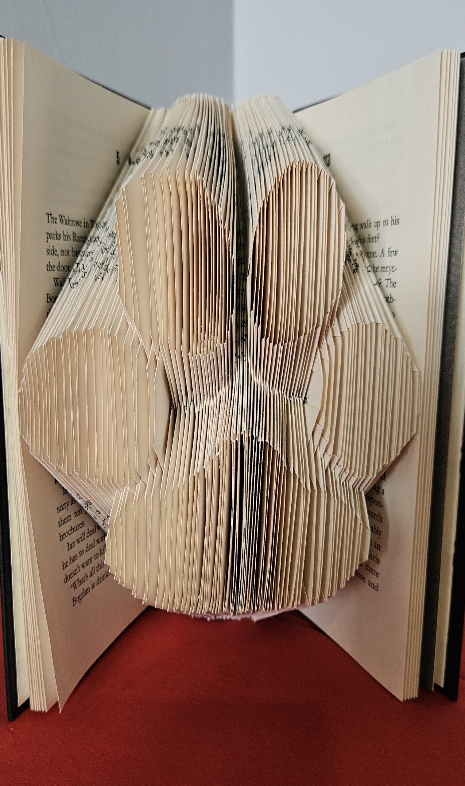 Folded Book Art. Paw print. Recycled Book Gift.