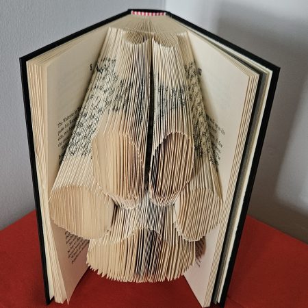 Folded Book Art. Paw print. Recycled Book Gift.