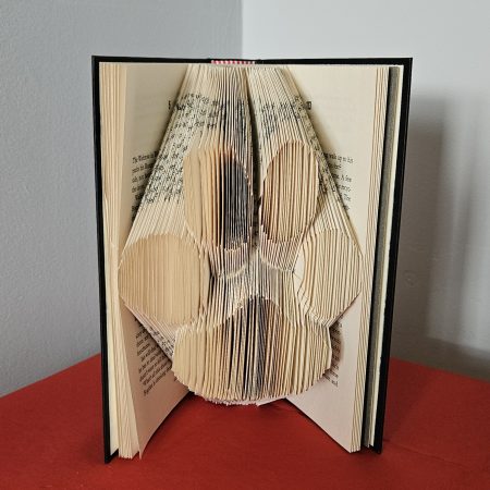 Folded Book Art. Paw print. Recycled Book Gift.