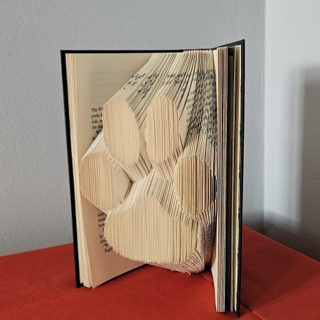 Folded Book Art. Paw print. Recycled Book Gift.