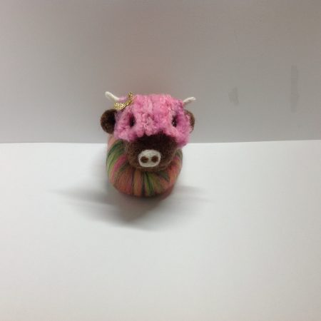 CUTE NEEDLE FELTED HIGHLAND COW PINCUSHION. GIFT PACKAGED!