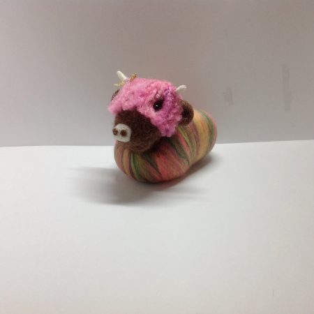CUTE NEEDLE FELTED HIGHLAND COW PINCUSHION. GIFT PACKAGED!