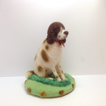 Miniature, Needle Felted, English Springer Spaniel. Gift Packaged!