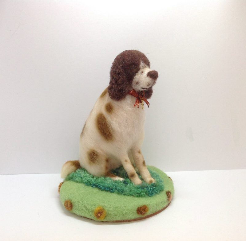 Miniature, Needle Felted, English Springer Spaniel. Gift Packaged!