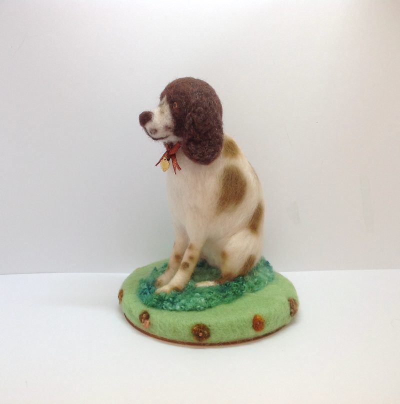 Miniature, Needle Felted, English Springer Spaniel. Gift Packaged!