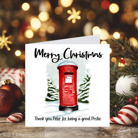 Personalised Postal Worker Christmas Card: Postman/Postwoman Thank You