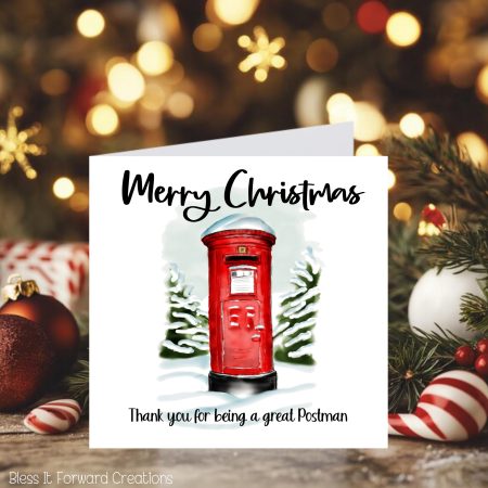 Personalised Postal Worker Christmas Card: Postman/Postwoman Thank You