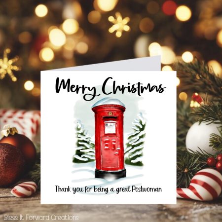 Personalised Postal Worker Christmas Card: Postman/Postwoman Thank You