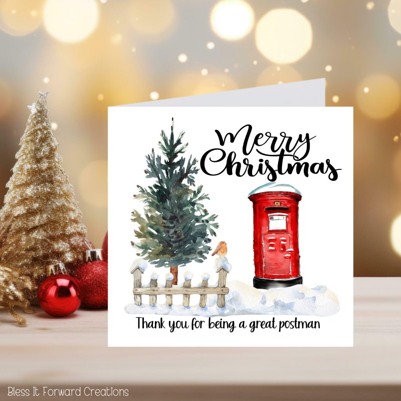Personalised Postal Worker Christmas Card: Postman/Postwoman Thank You