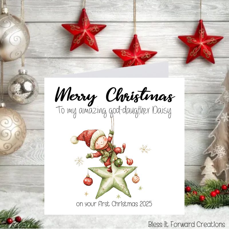 Personalised First Christmas Card: Grandchild, Niece, Nephew